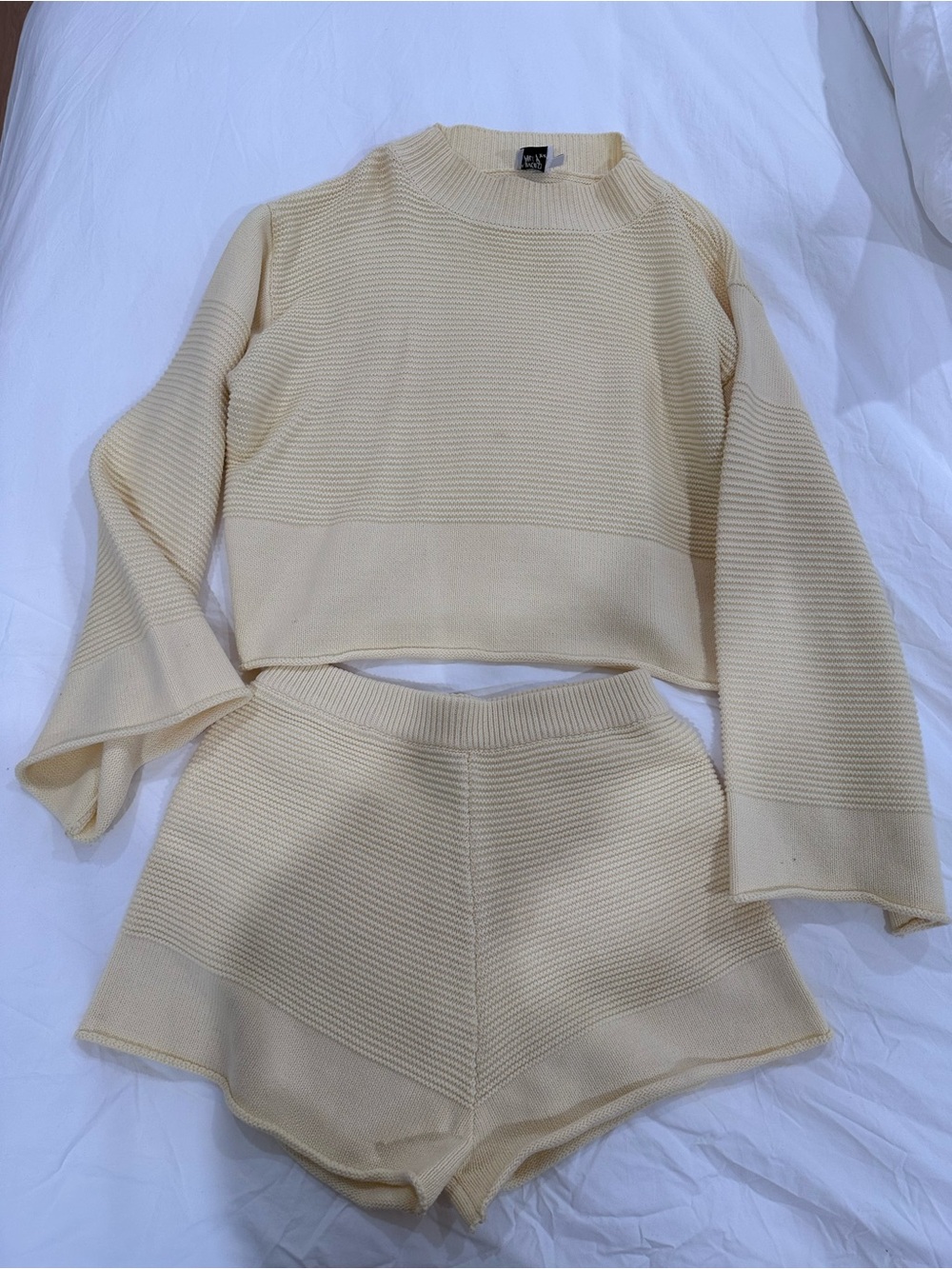 Princess Polly Cream Knit Two-Piece Skirt Set